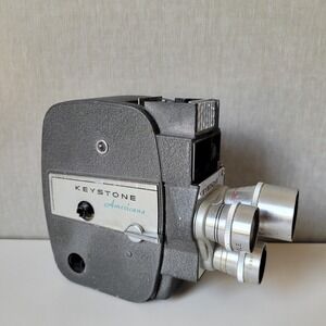 Keystone Movie Camera Americana 8mm Grey Vintage Mid Century Prop Decor UNTESTED